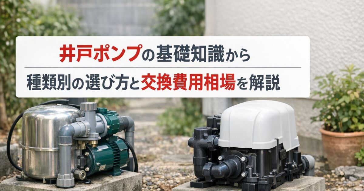 井戸ポンプの基礎知識から種類別の選び方と交換費用相場を解説 
